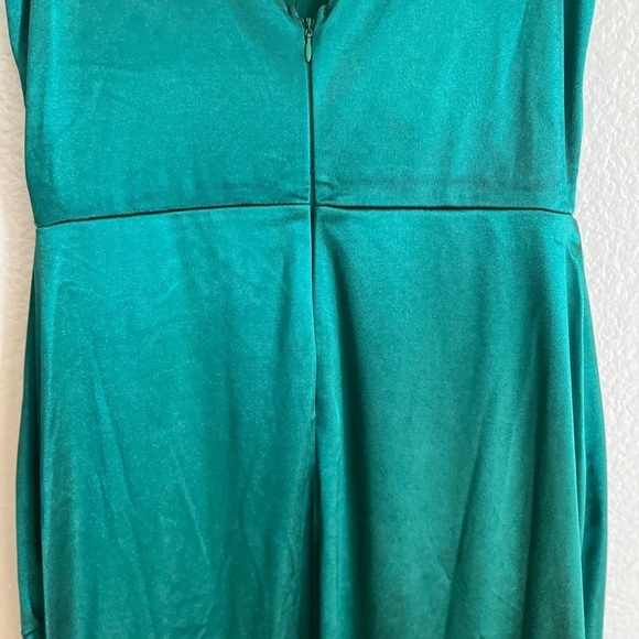 Lulus Melora Emerald Green Satin Sleeveless Maxi Dress Large - Picture 9 of 15